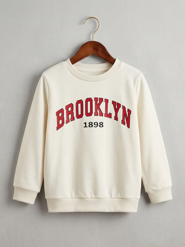 Boys Off-White Brooklyn 1898 Graphic Sweatshirt – Premium Cotton Blend Crewneck
