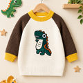 Kids Dinosaur Embroidered Sweater