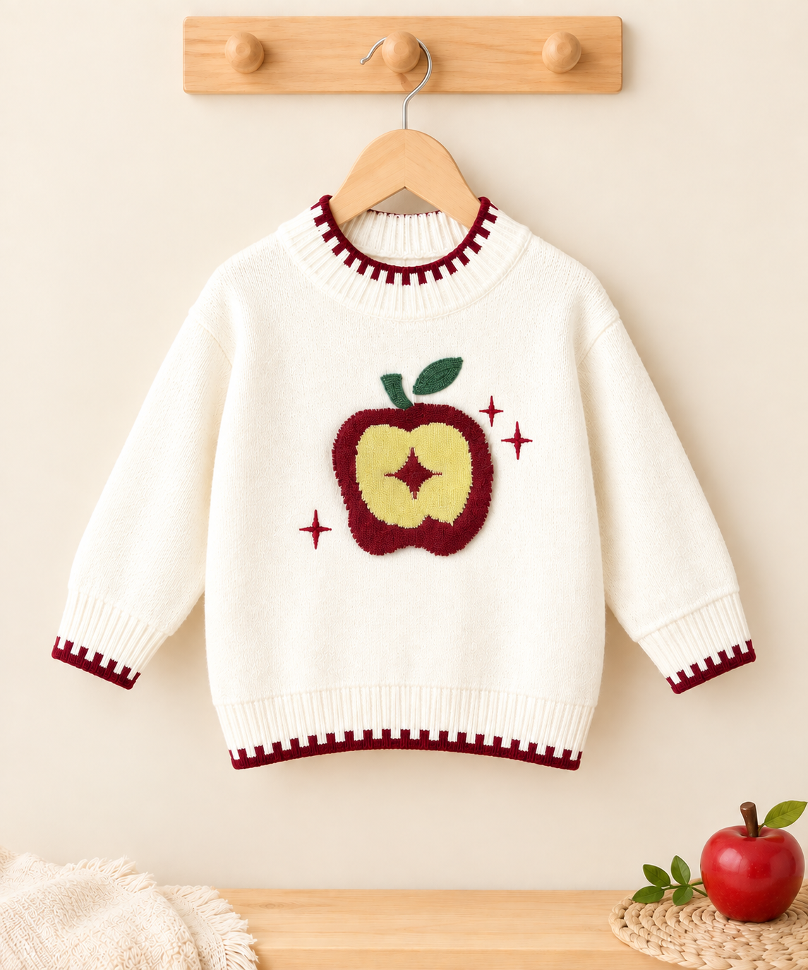 Premium Kids Apple Knitted Sweater | Sara's Lounge