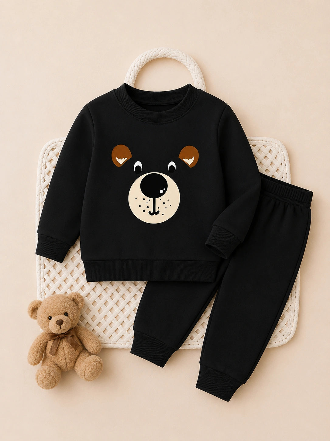 Black Bear Printed Kids Tracksuit – Boys & Girls | Sara’s Lounge