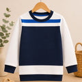Boys Navy & White Color Block Sweatshirt