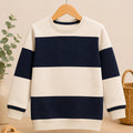 Kids Navy & Cream Striped Sweatshirt for Kids