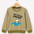 Kids Olive Green Snoopy Graphic Sweatshirt
