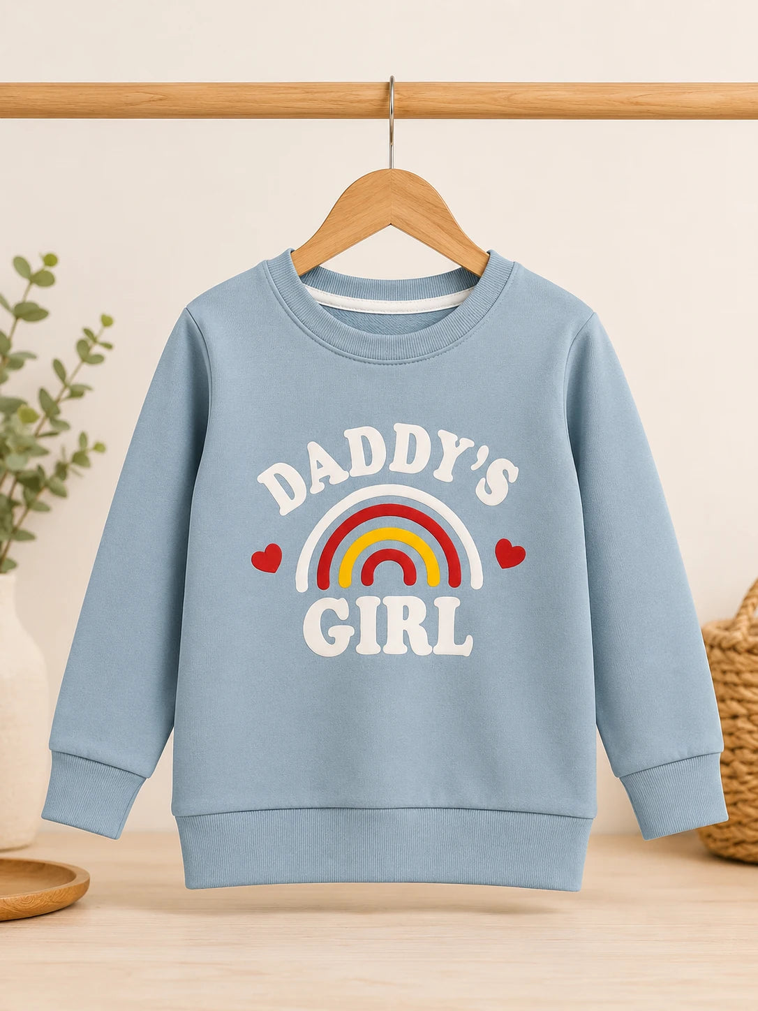 Girls Light Blue “Daddy’s Girl” Printed Sweatshirt