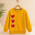 Girls’ Mustard Yellow Heart Print Sweatshirt