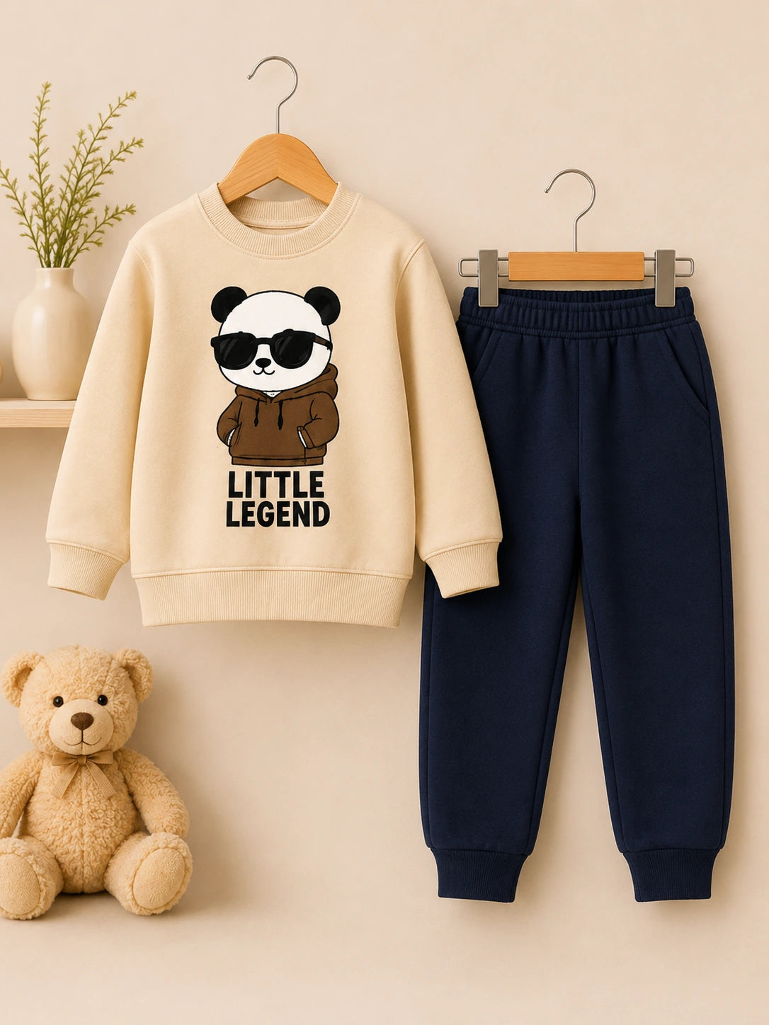 Kids Panda Print Sweatshirt & Trouser Set – Boys & Girls | Sara’s Lounge