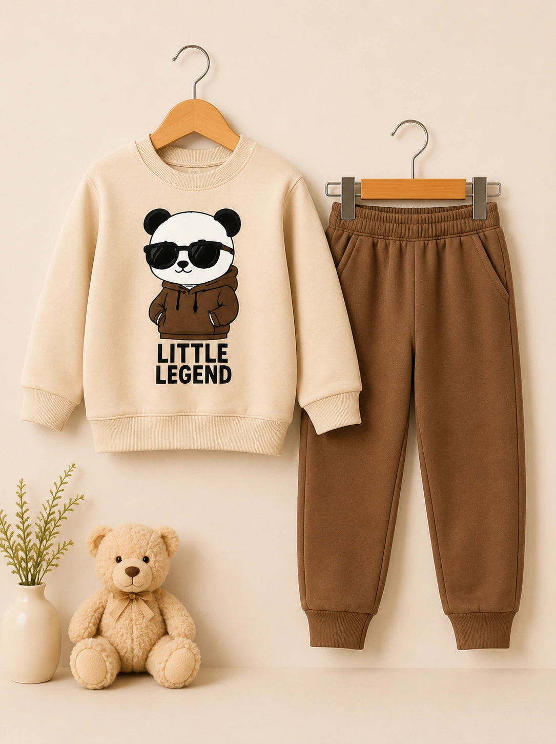 Kids Panda Print Winter Sweatshirt & Trouser Set – Boys & Girls | Sara’s Lounge