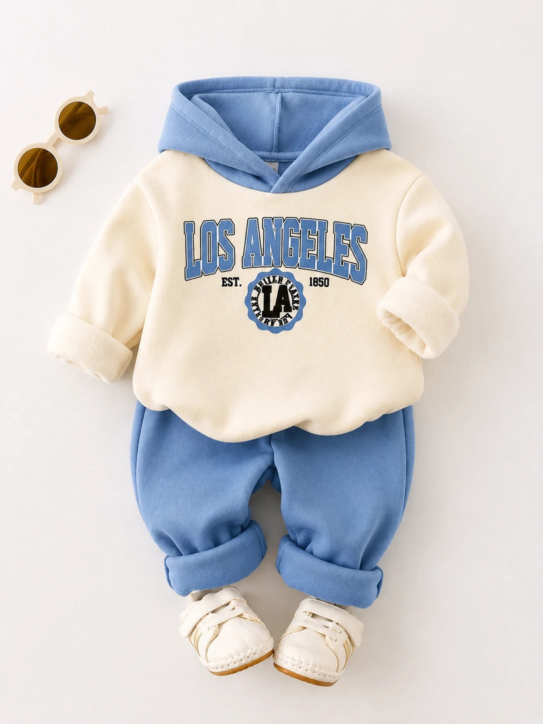 Kids Los Angeles Print Hooded Sweatshirt & Trouser Set | Sara’s Lounge