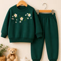 Girls Floral Print Winter Sweatshirt & Trouser Set | Sara’s Lounge