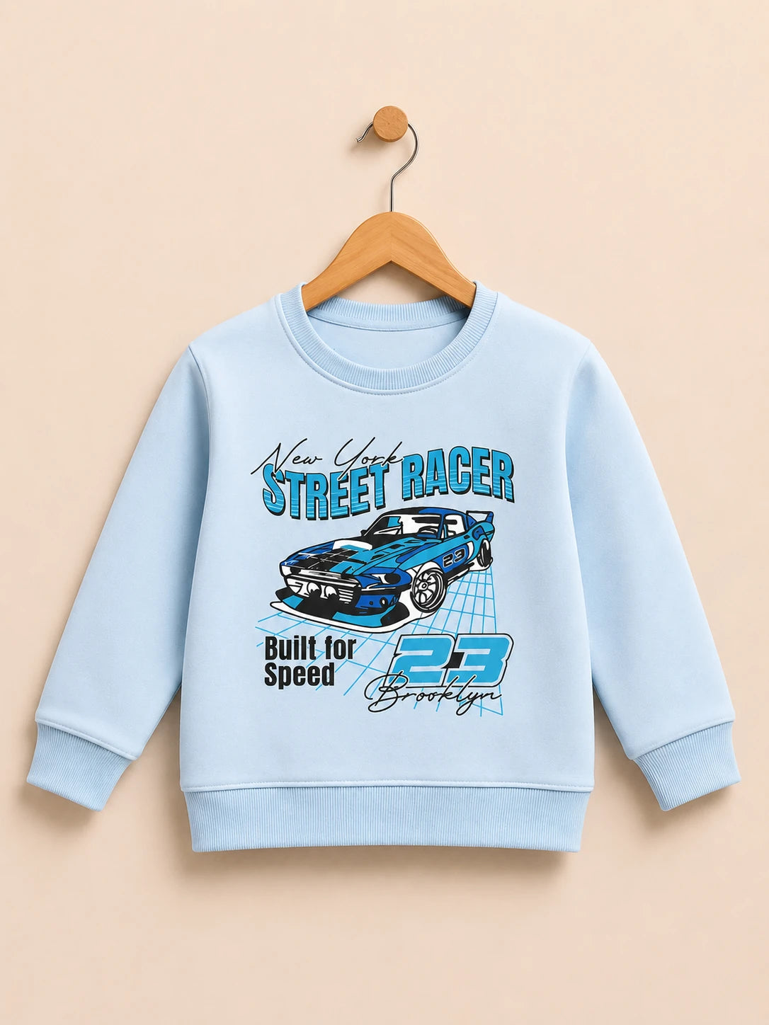 Light Blue Racing Graphic Sweatshirt