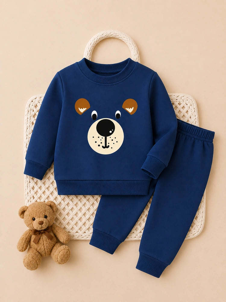 Blue Bear Printed Kids Tracksuit – Boys & Girls | Sara’s Lounge