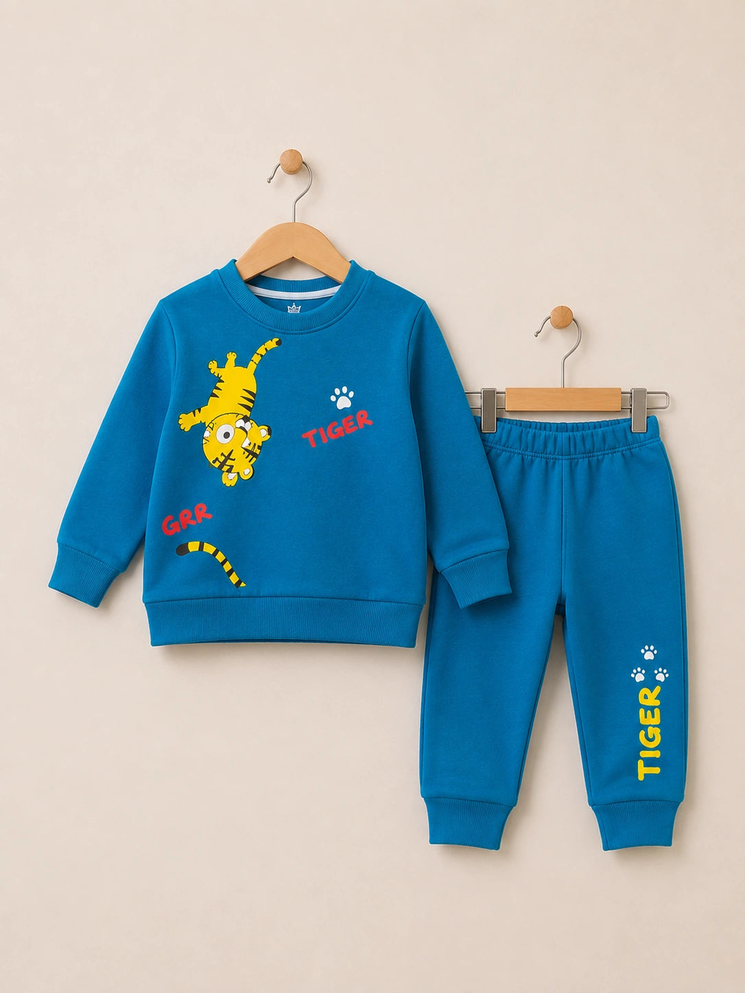 Kids’ Blue Tiger Printed Sweatshirt & Jogger Set