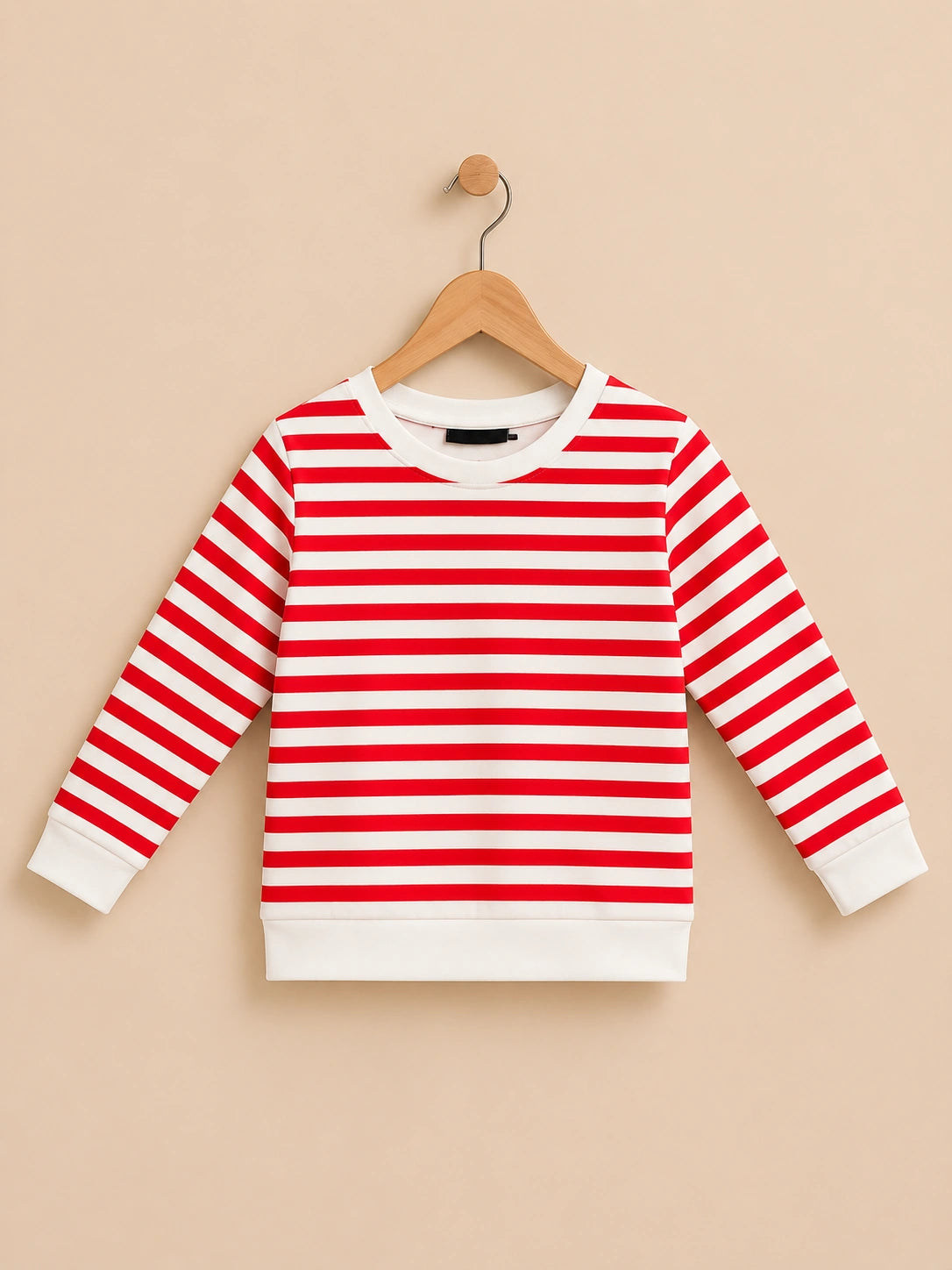 Red & White Striped Sweatshirt