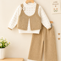 Baby Girl Knitted 3-Piece Outfit Set | Sweater & Pants